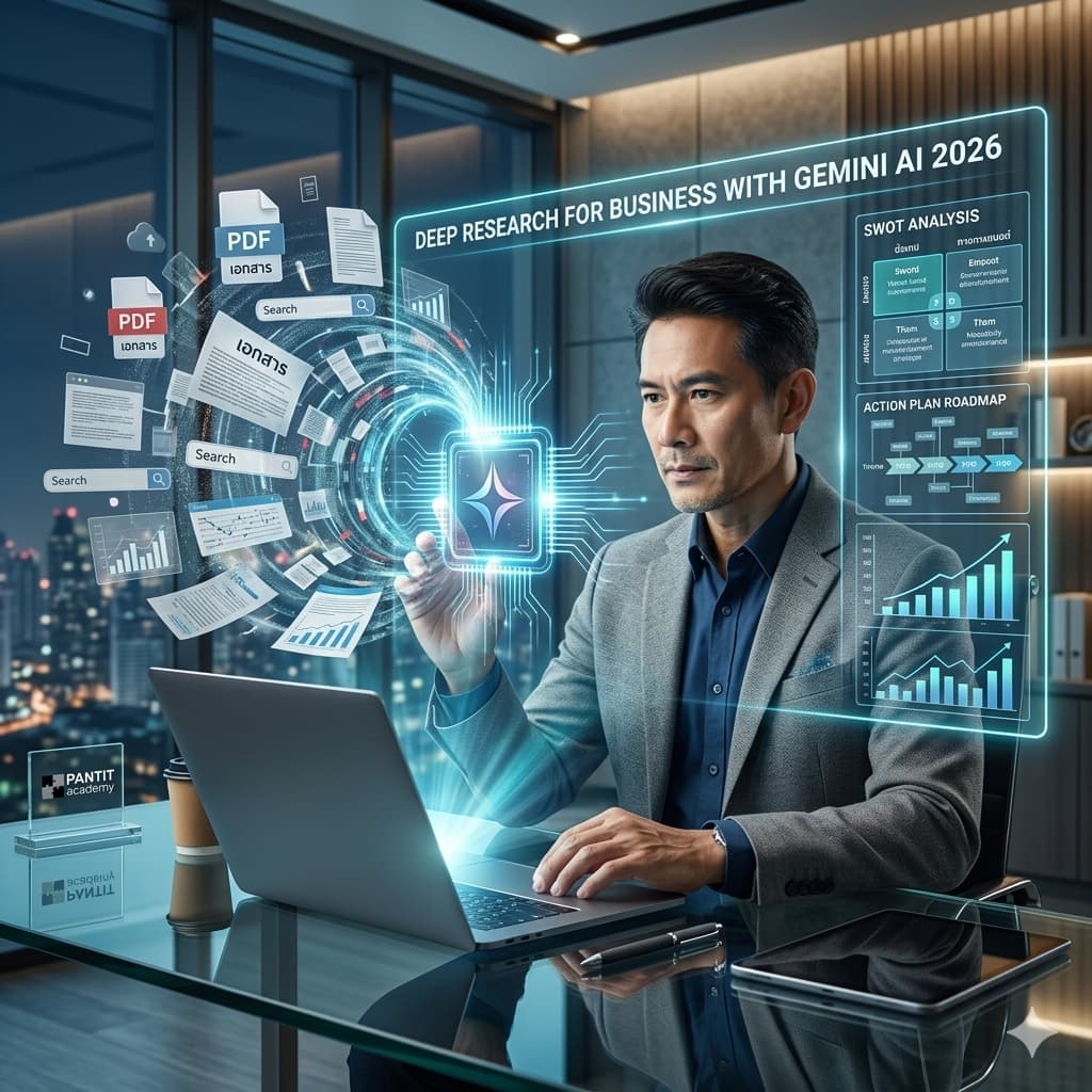 Deep Research for Business เปลี่ยนการค้นหาข้อมูลให้เป็นกลยุทธ์ด้วย Gemini AI ลดเวลาวิจัยตลาดจากหลายวันเหลือไม่กี่นาที สำหรับผู้บริหารและนักกลยุทธ์