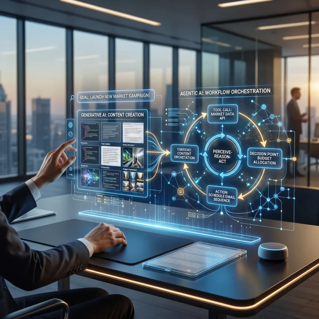 Generative AI vs Agentic AI: สรุป 5 ข้อแตกต่างที่คุณต้องรู้ Generative AI vs Agentic AI: สรุป 5 ข้อแตกต่างที่คุณต้องรู้