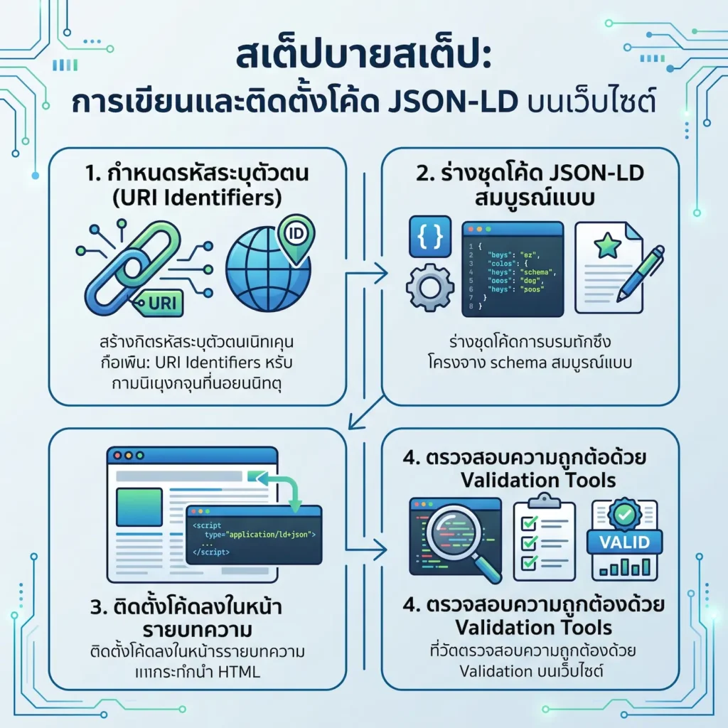 วิธีสร้าง Brand Entity และฝัง JSON-LD Schema ขั้นสูง เพื่อให้ AI Search เข้าใจและดึงเว็บไปตอบ JSON-LD Schema